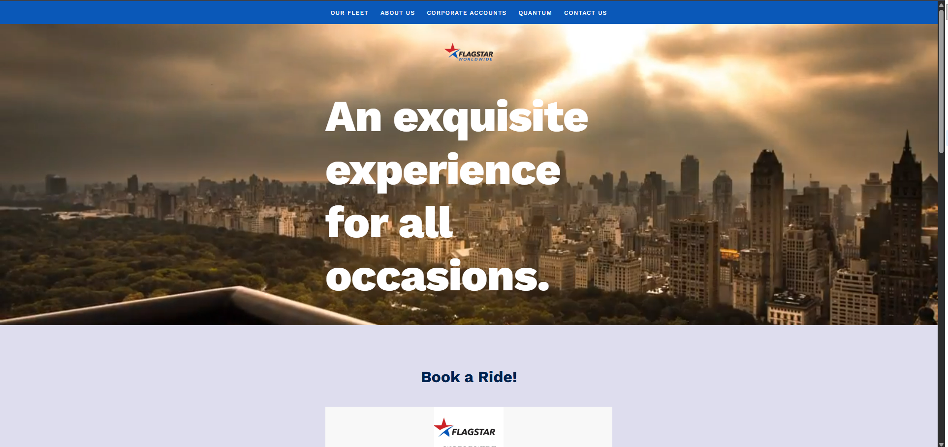 The Flagstar Worldwide website homepage, designed and built by ET3 Media