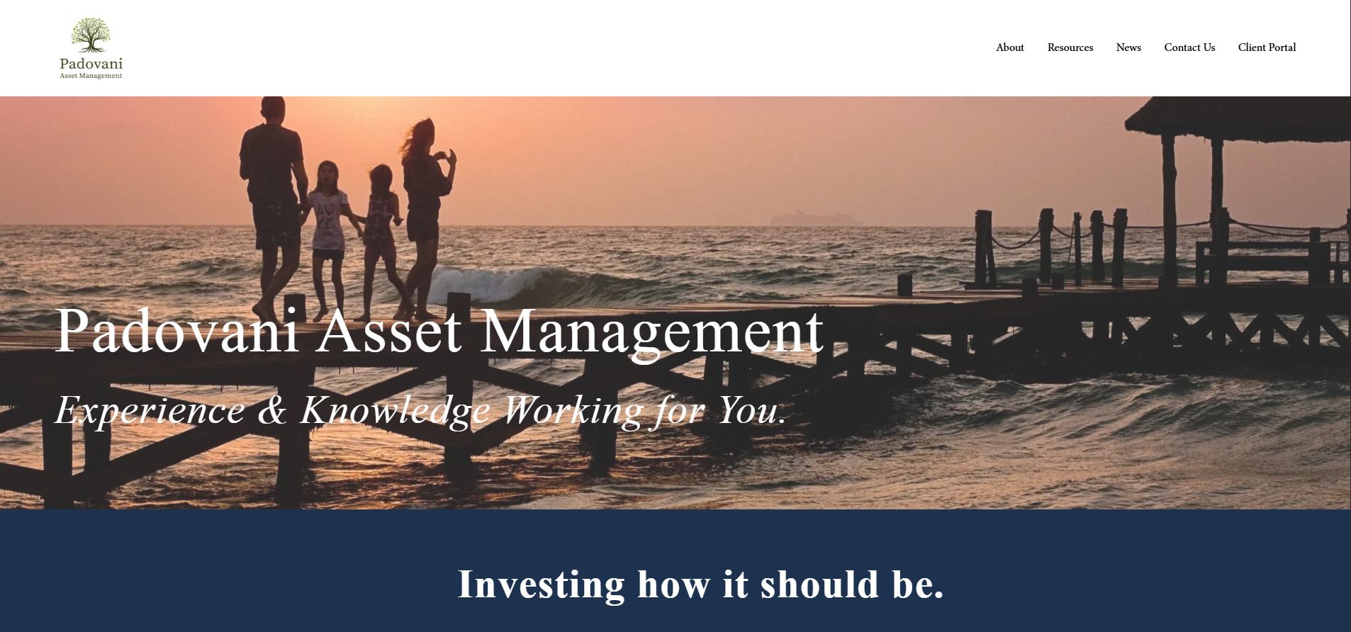 Padovani Asset Management website homepage