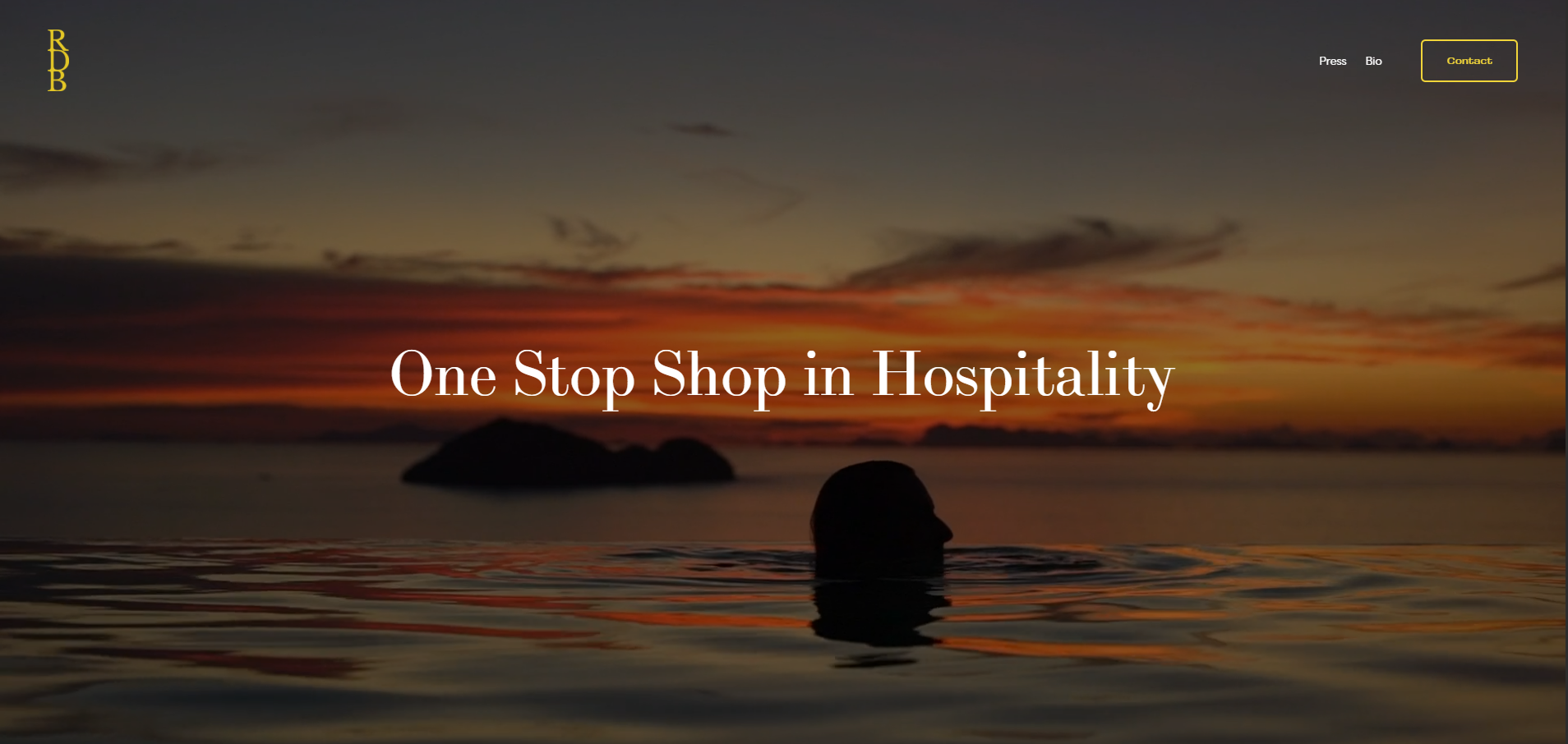 The RDB Hospitality website homepage